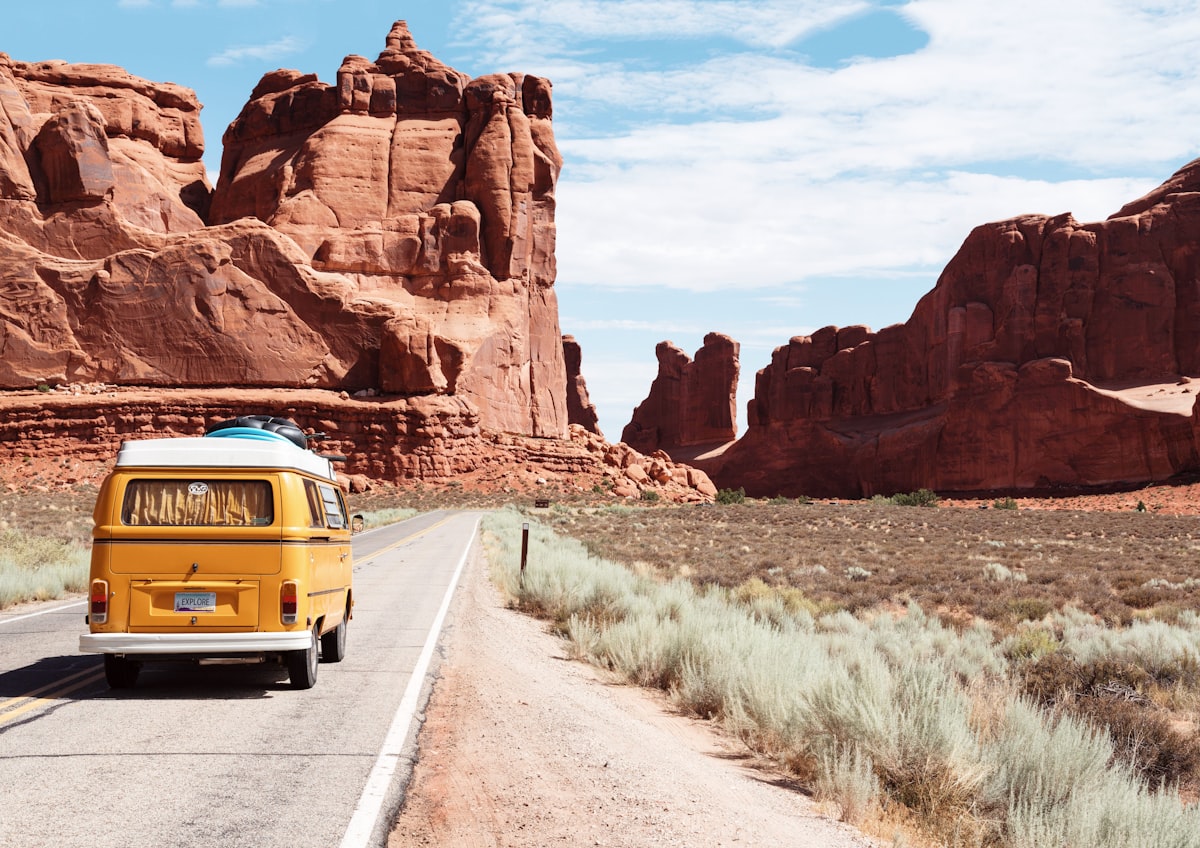Open road with a clear horizon suggesting transition and movement